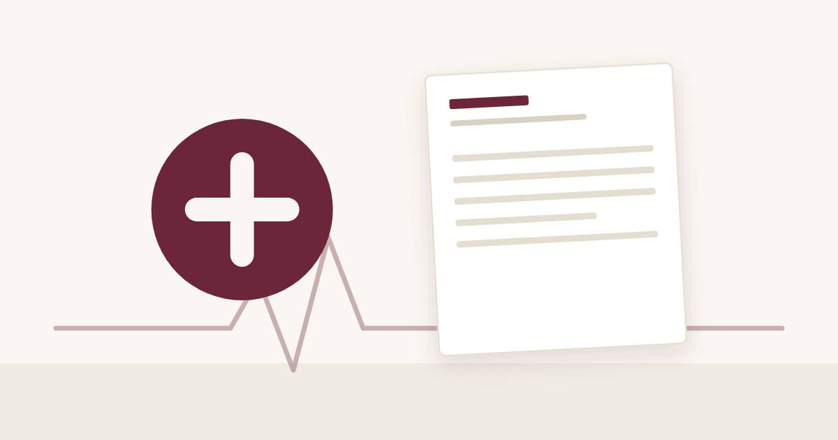Croix médicale, dossier médical et électrocardiogramme